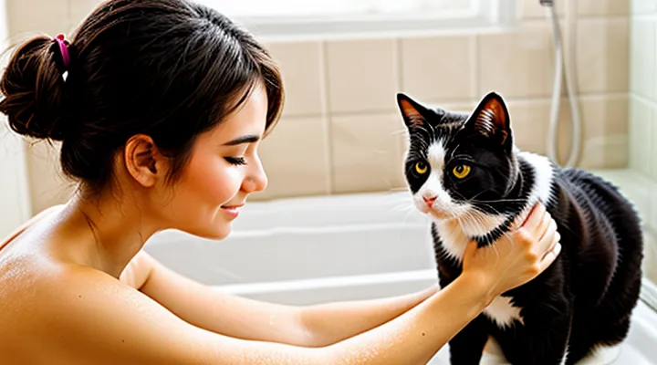 Instruction: how to bathe a cat and minimize stress for both of you.