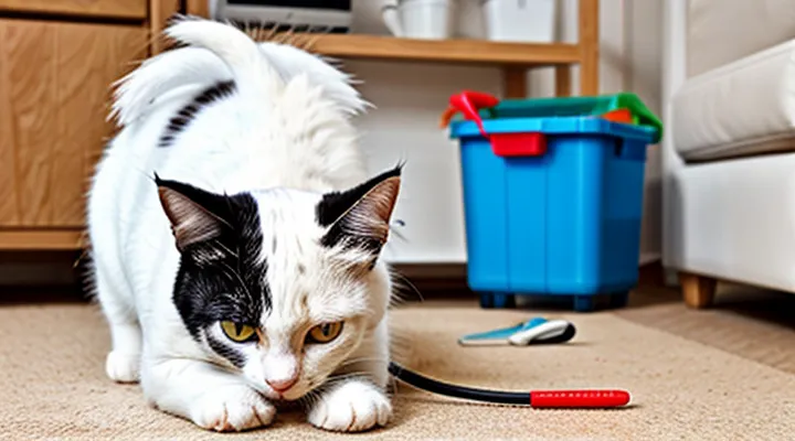Instruction: how to know that your cat is trying to «fix» your things.
