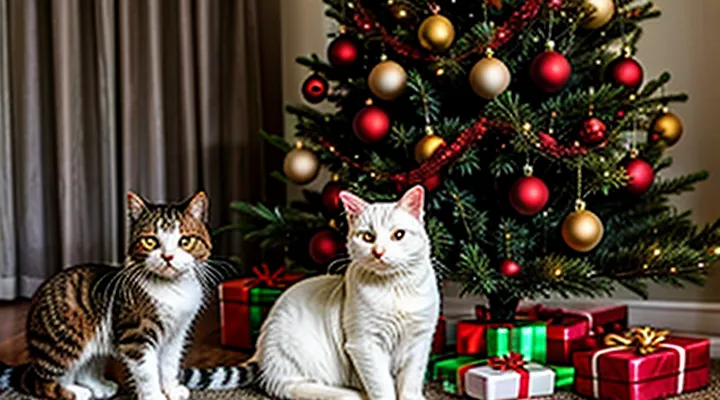 Instruction: how to protect the Christmas tree from your cat.