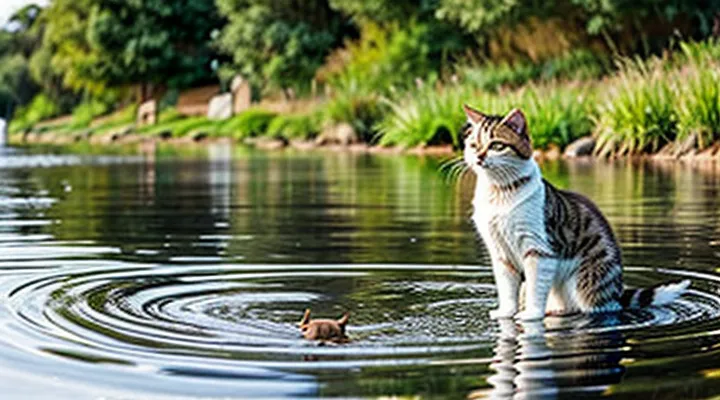 Instruction: how to teach a cat not to be afraid of water.
