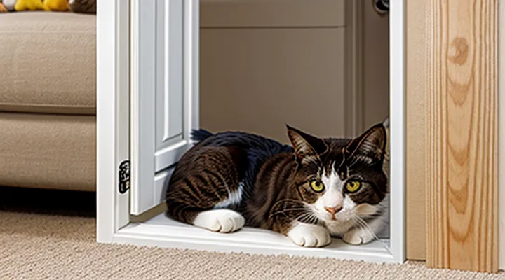 Instruction: how to teach a cat to use a pet door.