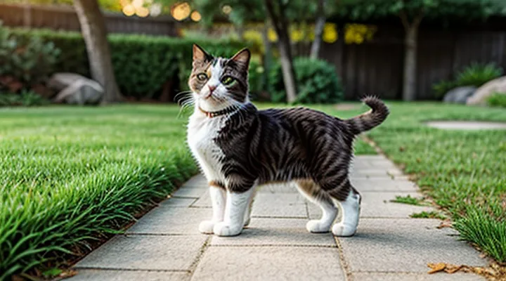 Instruction: how to teach a cat to walk in the yard and return home.