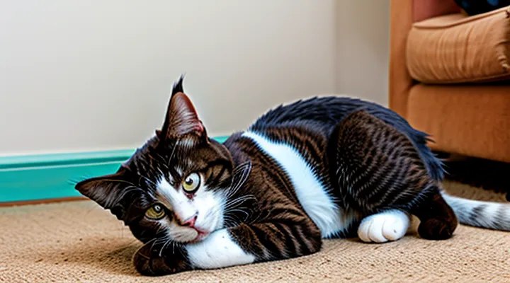 Instruction: how to tell if a cat has a stomach ache.