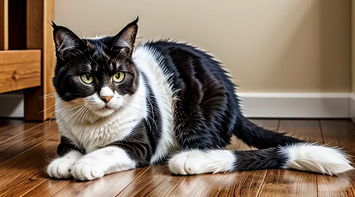 Instruction: how to tell if a cat is feeling guilty.