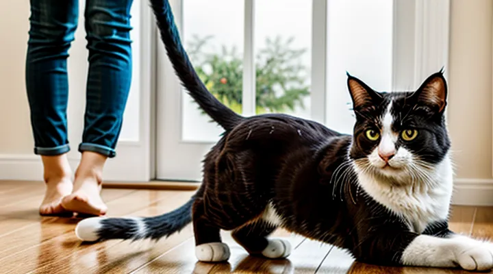 Instruction: how to tell that a cat is trying to help you around the house.