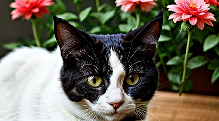 Instruction: how to train a cat not to eat flowers in bouquets.