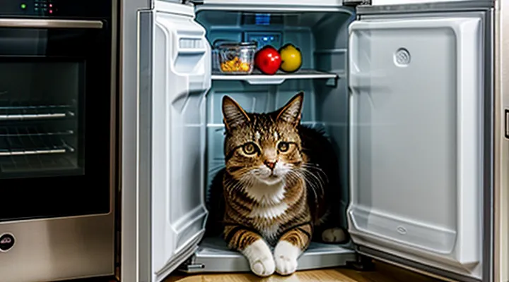 Instruction: how to train a cat not to get into the refrigerator.