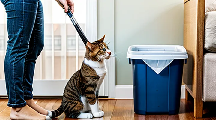 Instruction: how to train a cat not to get into the trash can.