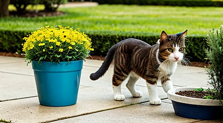 Instruction: what to do if a cat constantly knocks over flower pots.