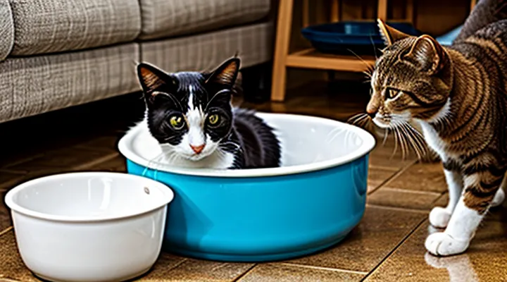 Instruction: what to do if a cat constantly knocks over its water bowl.