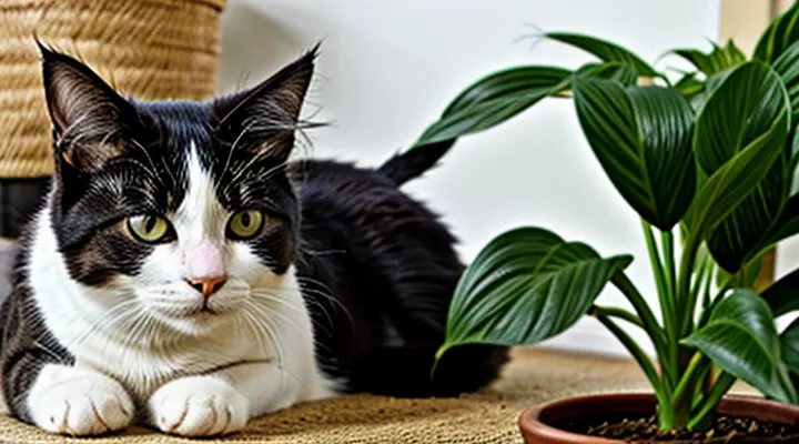 Instruction: what to do if a cat has eaten a houseplant.