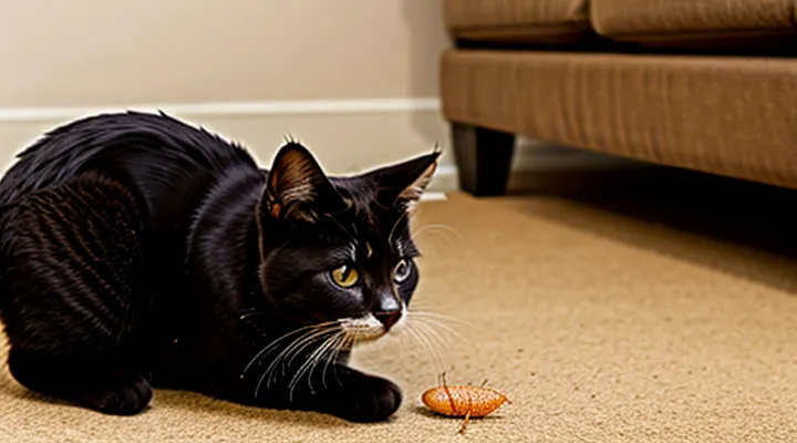Instruction: what to do if a cat has eaten an insect.
