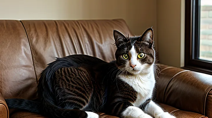 Instruction: what to do if a cat has scratched leather furniture.