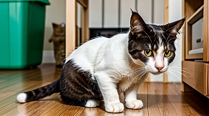 Instruction: what to do if a cat has started hiding food around the house.