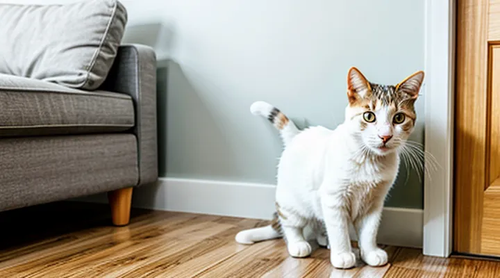 Instruction: what to do if a cat is afraid of being left alone in a room.