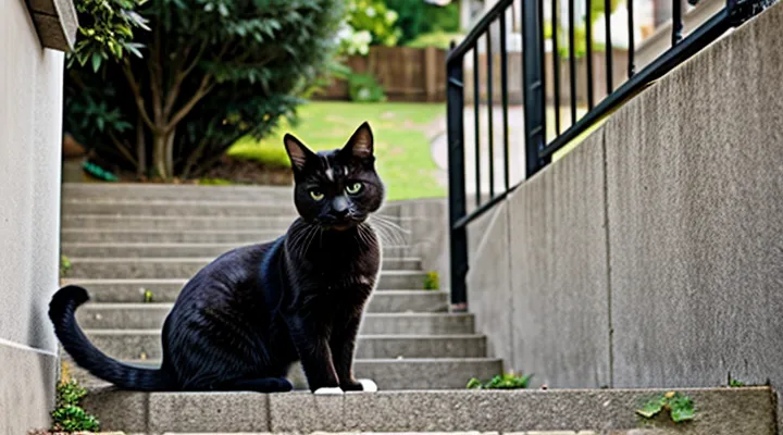 Instruction: what to do if a cat is afraid of going up and down stairs.