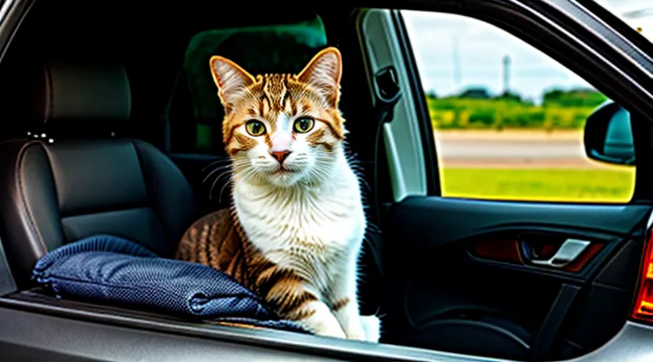 Instruction: what to do if a cat is afraid to stay in the car.