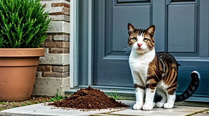 Instruction: what to do if a cat starts eating soil from flower pots.