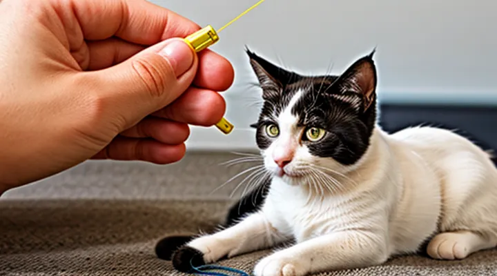 Instruction: what to do if a cat swallows a thread.