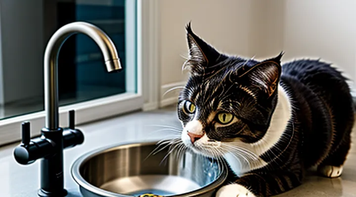 Instruction: what to do if a cat will not drink from a bowl, only from the tap.