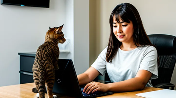 Instruction: what to do if a cat won't let you work at the computer.