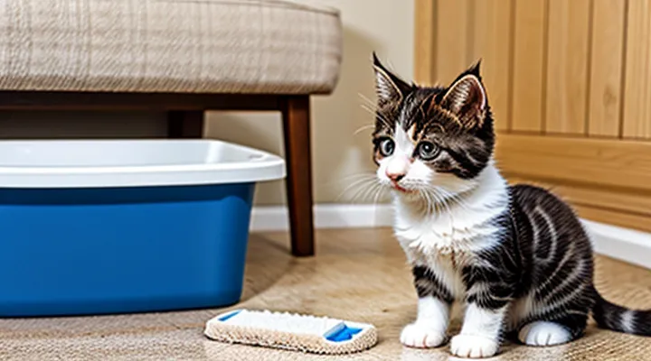 Instruction: what to do if a kitten is not using the litter box.