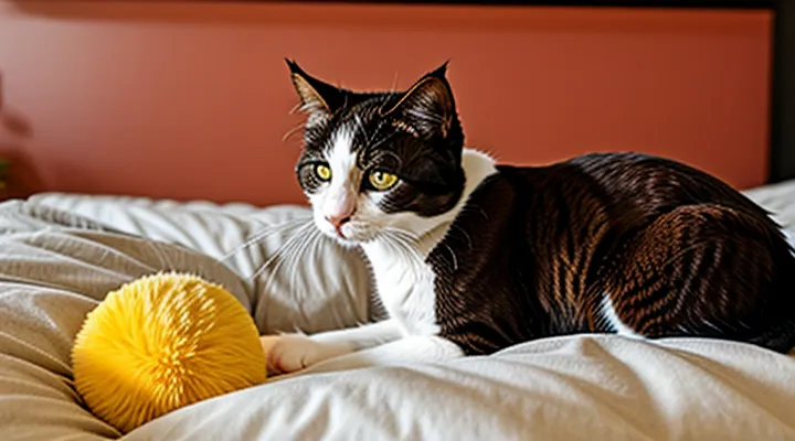 Instruction: why a cat brings toys to your bed.