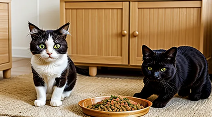 Instruction: why a cat growls at its food.