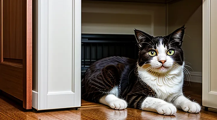 Instruction: why a cat hides when guests arrive.
