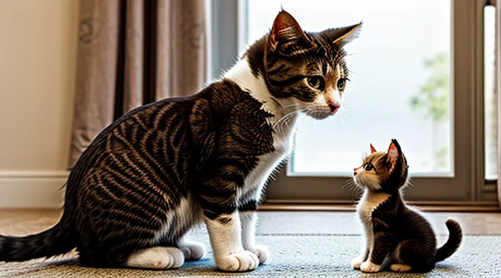 Instruction: why a cat hisses at its kitten.