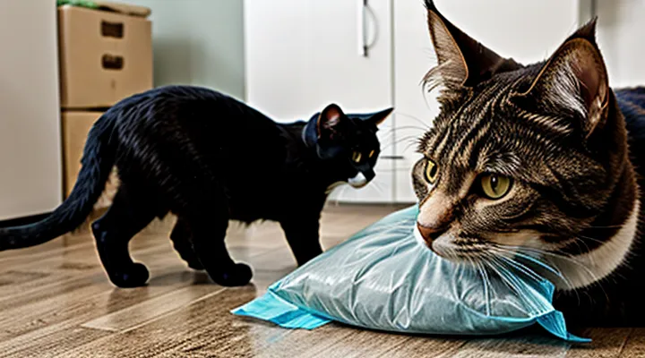 Instruction: why a cat licks plastic bags.