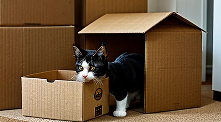 Instruction: why a cat loves boxes so much, even if they are too small.