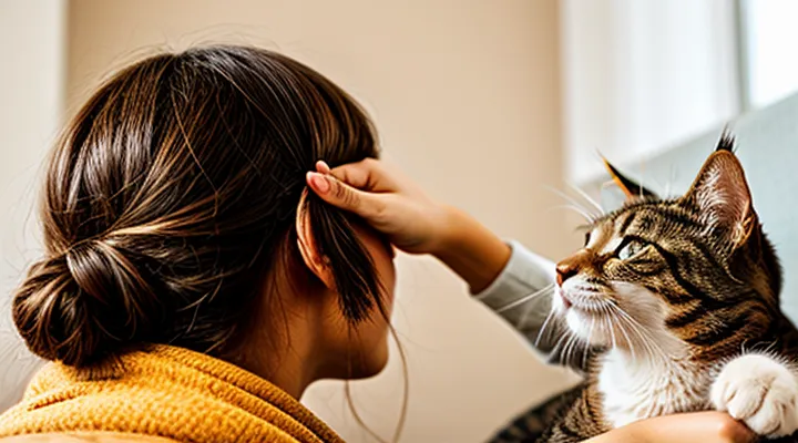 Instruction: why a cat loves to play with your hair so much.