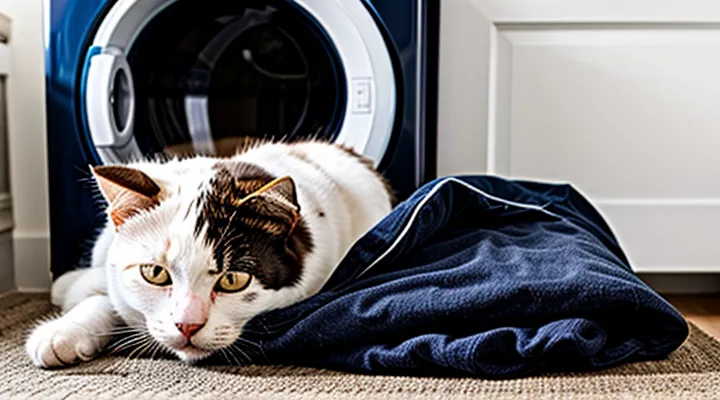 Instruction: why a cat loves to sleep on your dirty laundry.