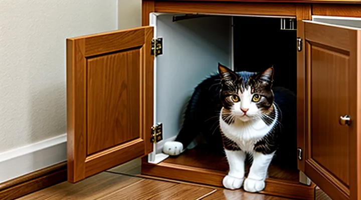 Instruction: why a cat opens doors and cabinets.