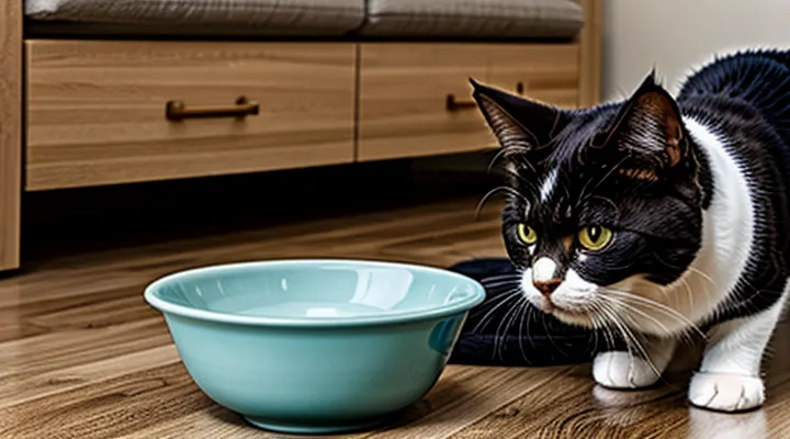 Instruction: why a cat scratches the floor near its bowl.
