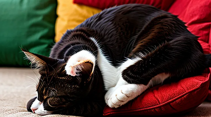 Instruction: why a cat sleeps covering its face with a paw.
