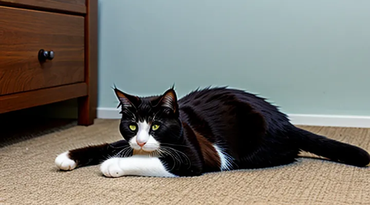 Instruction: why a cat sleeps on its back with its paws spread out.