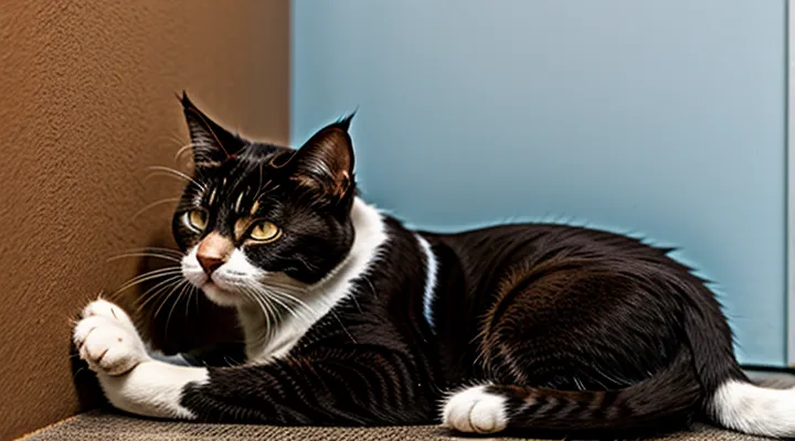 Instruction: why a cat sleeps with its nose pressed against the wall.