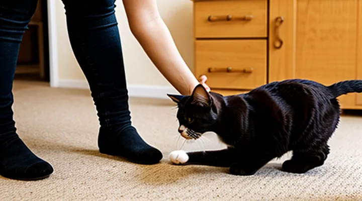 Instruction: why a cat thumps its tail on the floor.