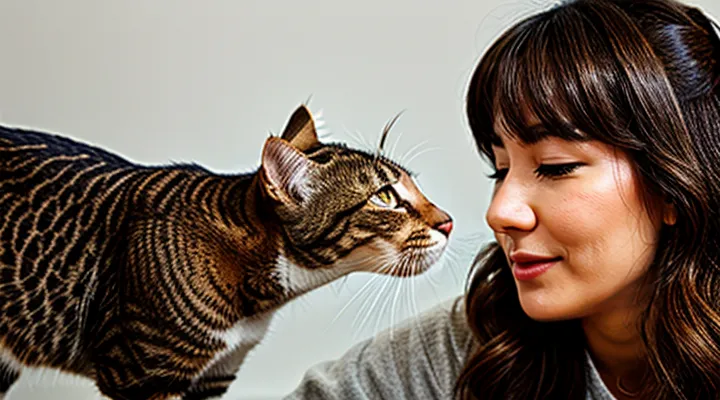 Instruction: why a cat touches your face with its paw.