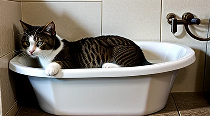Instruction: why cats love to sleep in sinks and bathtubs so much.